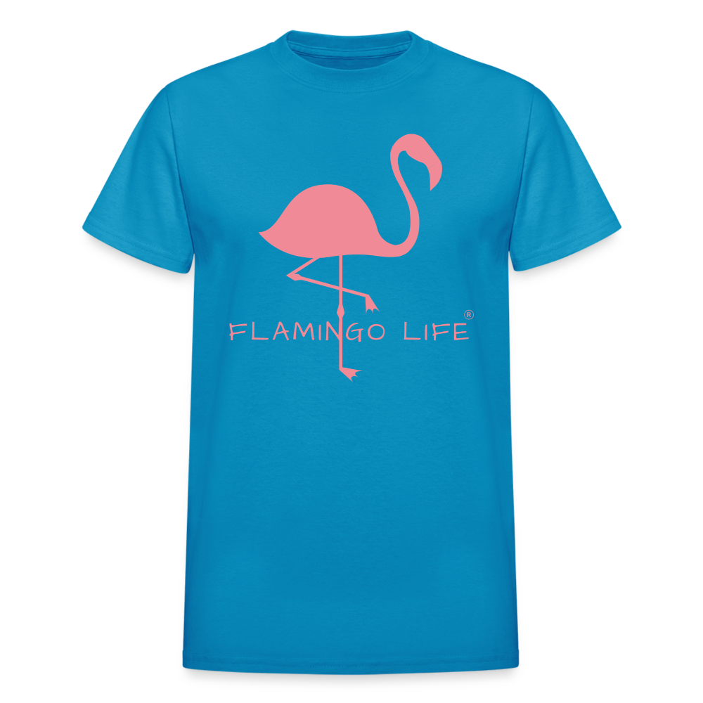 Flamingo Life® Ultra Cotton Adult T-Shirt Sizes up to 5XL - turquoise