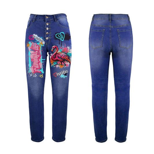 Flamingo Life® Graffiti Womens Jeans