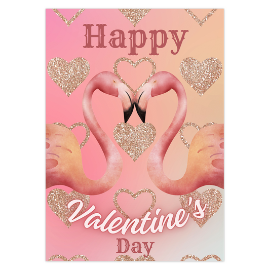 Flamingos in Love Happy Valentine's Day Folded Card