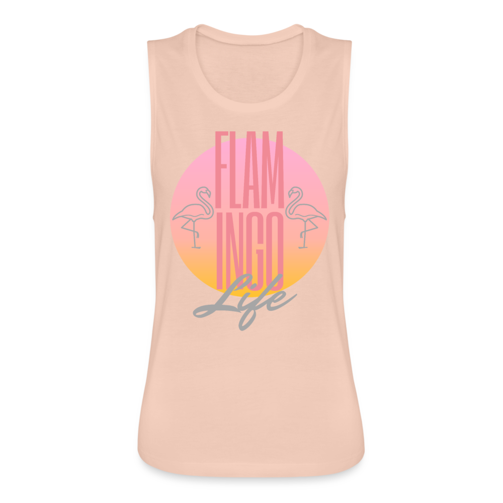 Flamingo Life® Women's Flowy Muscle Tank - peach
