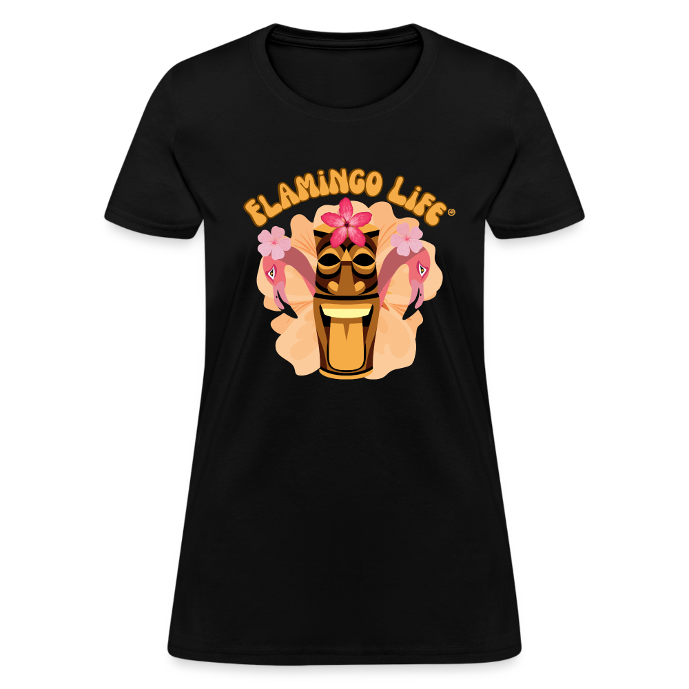 Flamingo Life® Tiki Head Women's T-Shirt - black