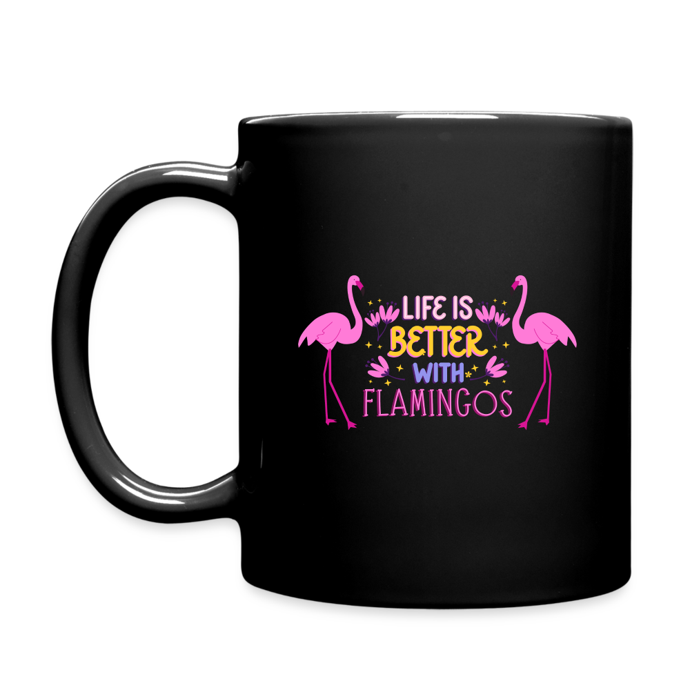 Life is Better with Flamingos Mug - black
