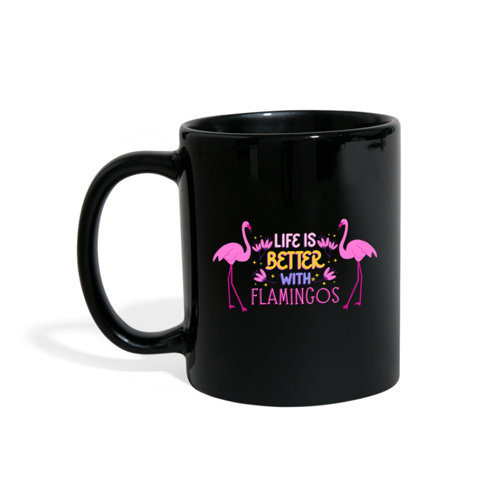 Life is Better with Flamingos Mug - black