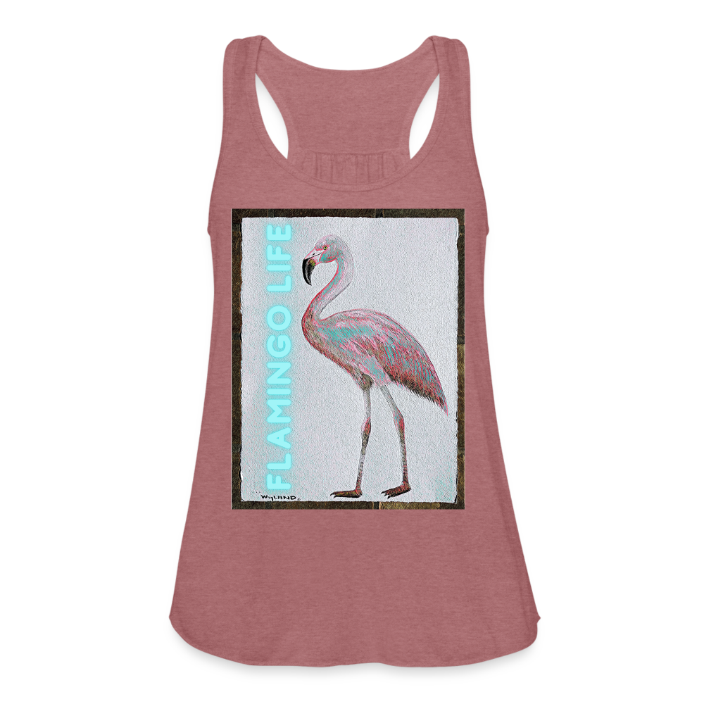 Wyland© Designed Flamingo Life® Women's Flowy Tank Top by Bella - mauve