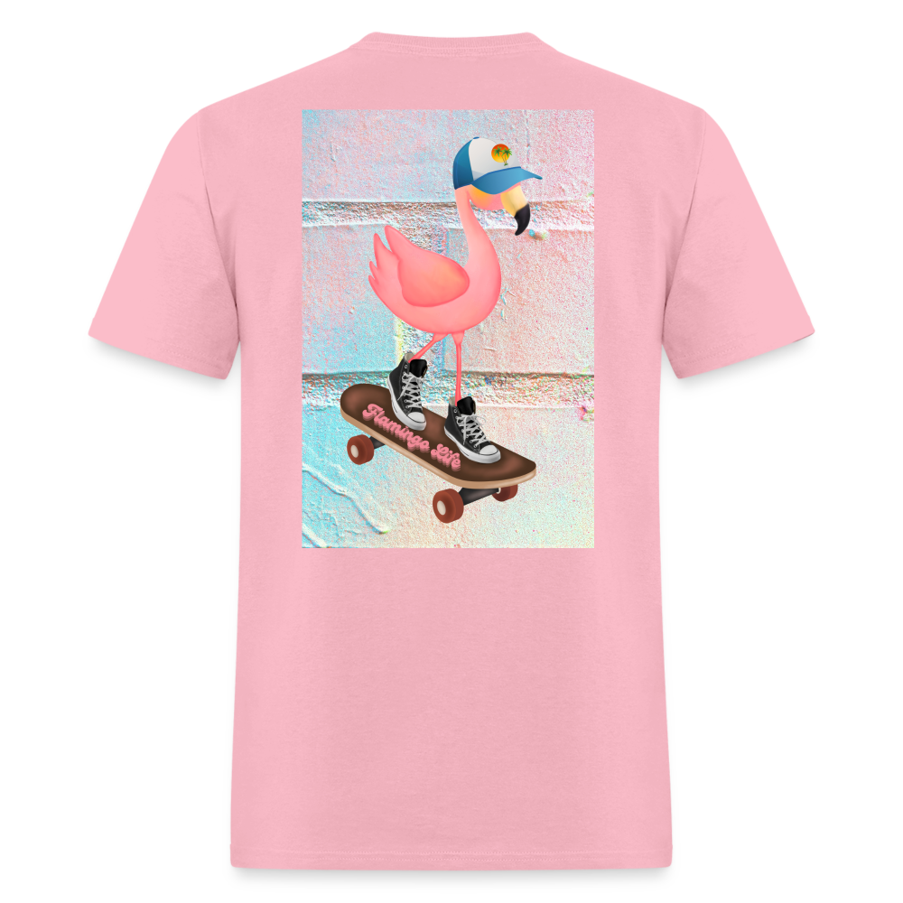 Skater Boy Flamingo Unisex T-Shirt - Sizes up to 6XL - pink