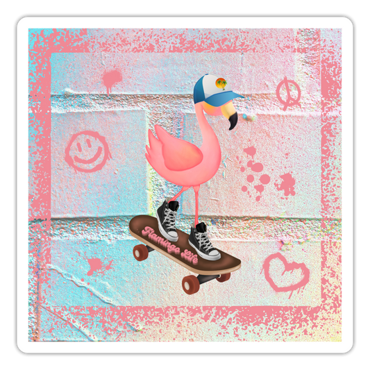 Flamingo Life® Skater Boy Sticker - white matte