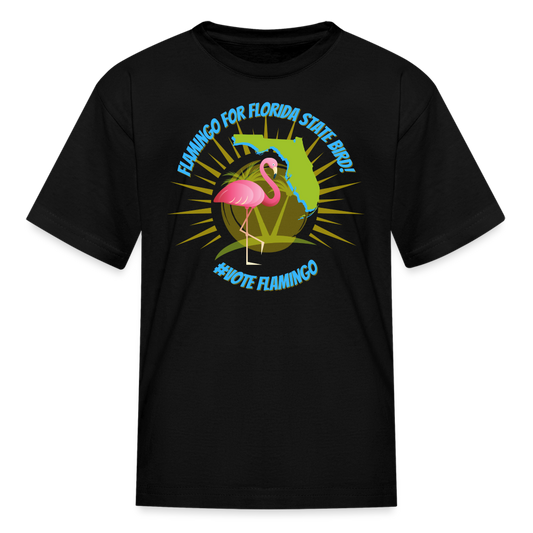 Flamingo For Florida State Bird Kids' T-Shirt - black