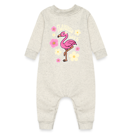 Flamingo Life® Baby Fleece One Piece - heather oatmeal