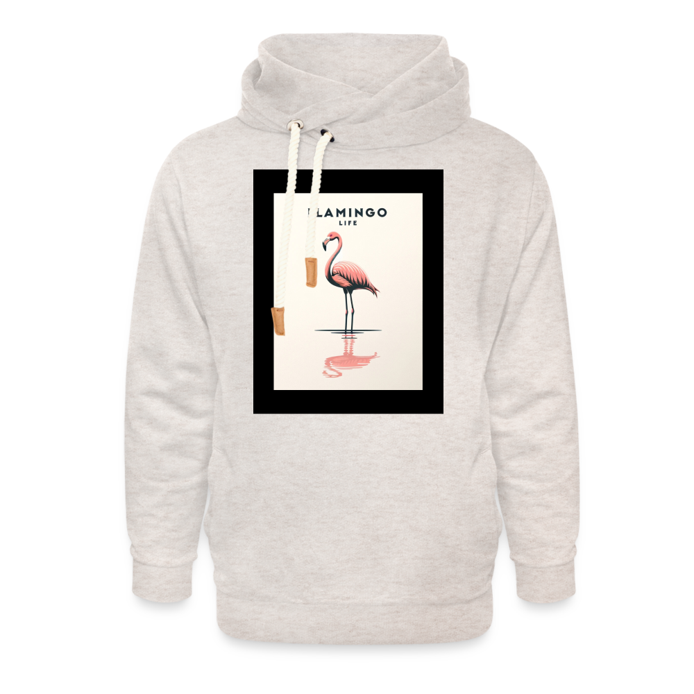 Flamingo Life® Shawl Collar Hoodie - heather oatmeal