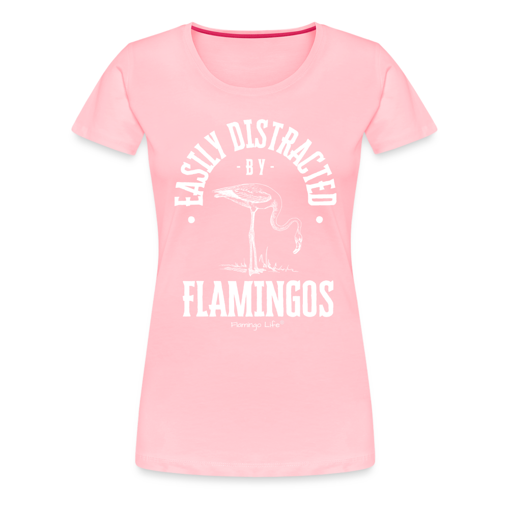 Easily Distracted by Flamingos Women’s T-Shirt - pink