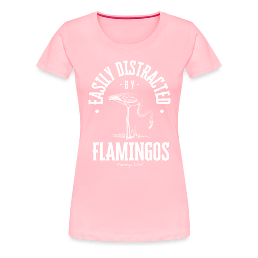 Easily Distracted by Flamingos Women’s T-Shirt - pink
