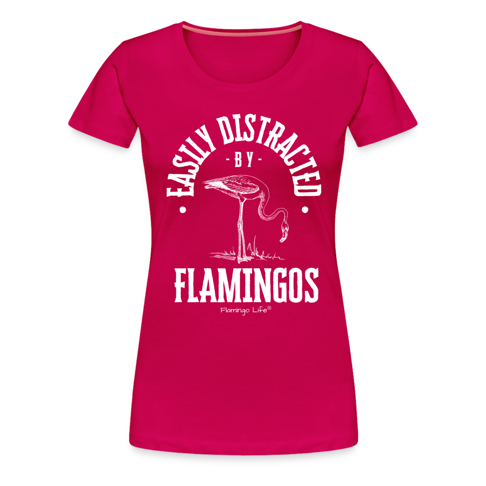 Easily Distracted by Flamingos Women’s T-Shirt - dark pink