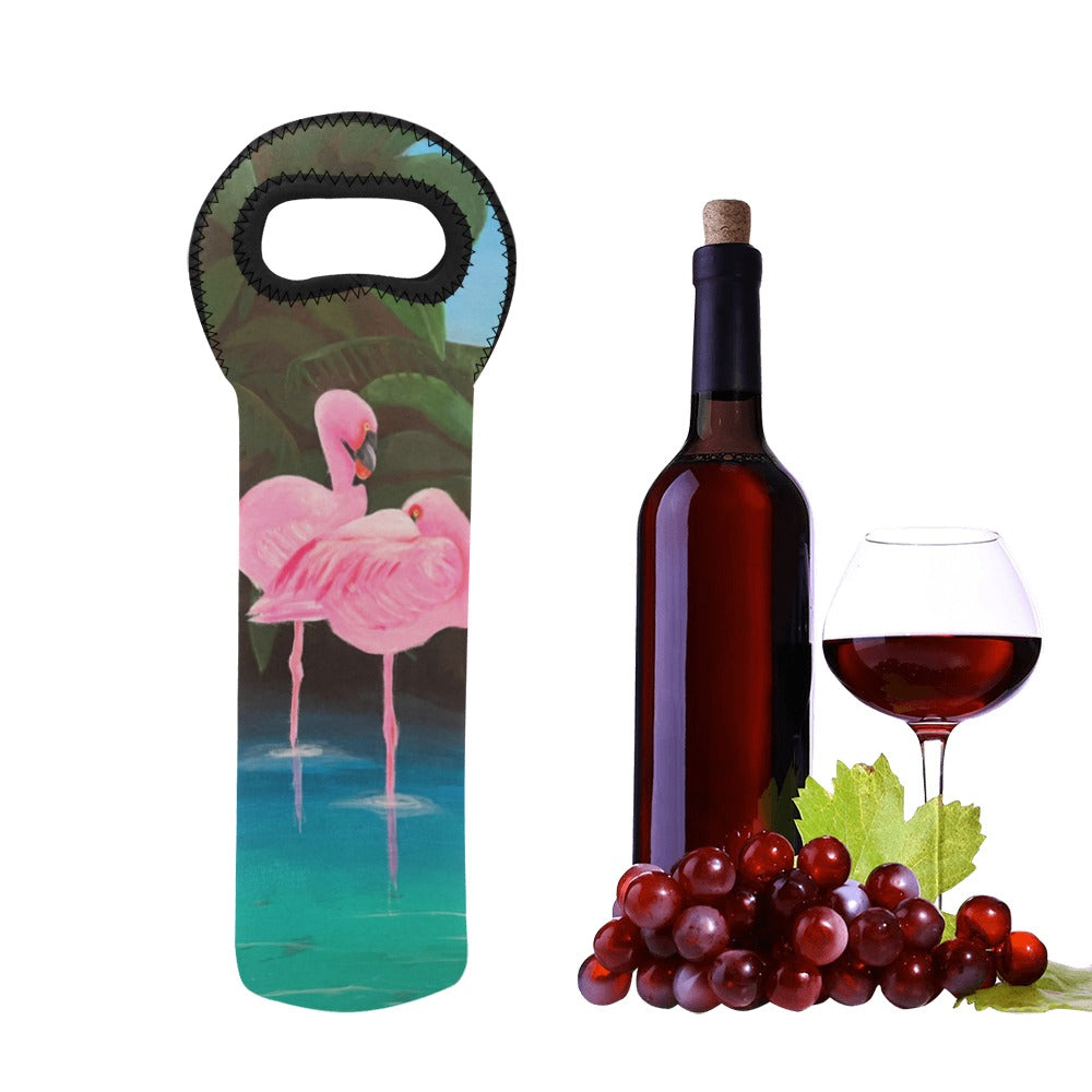 Flamingo Lagoon Wine Bag