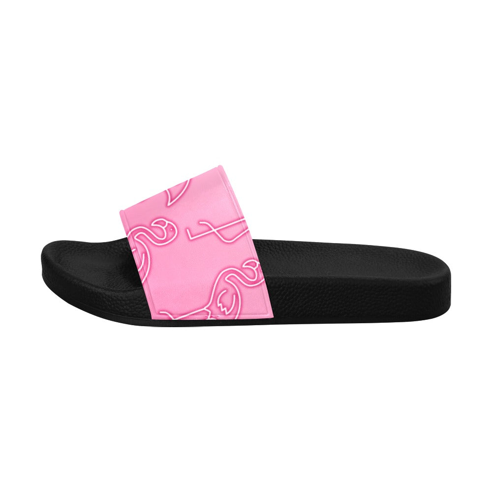 Flamingo Life® Womens Neon Slide Sandals Black Sole