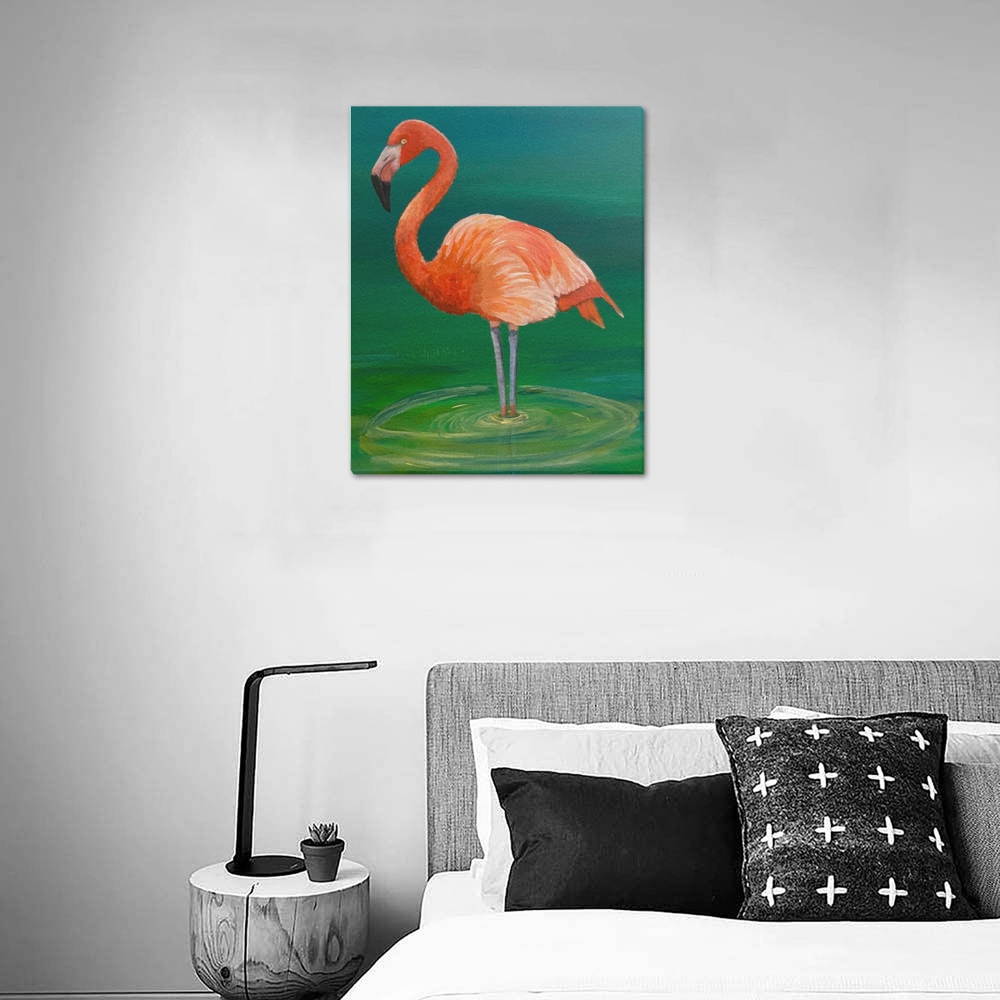 Wading Flamingo Canvas Print