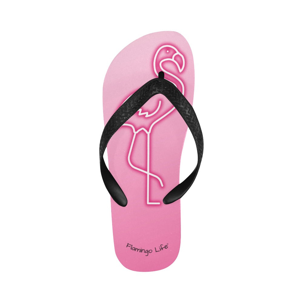 Flamingo Life® Neon Flamingos Flip Flops (Mens and Womens)
