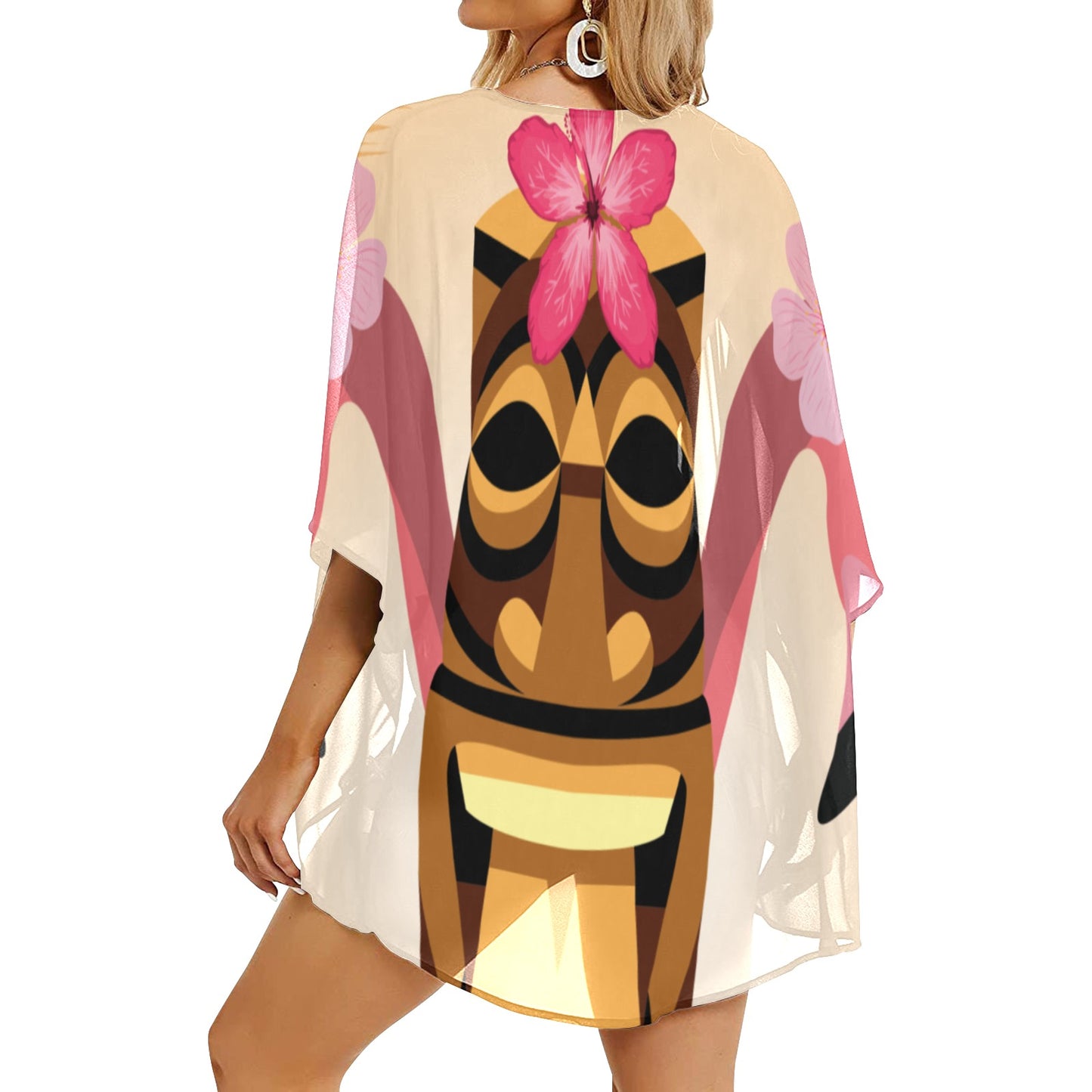 Flamingo Life® Chiffon Tiki Kimono Cover Up