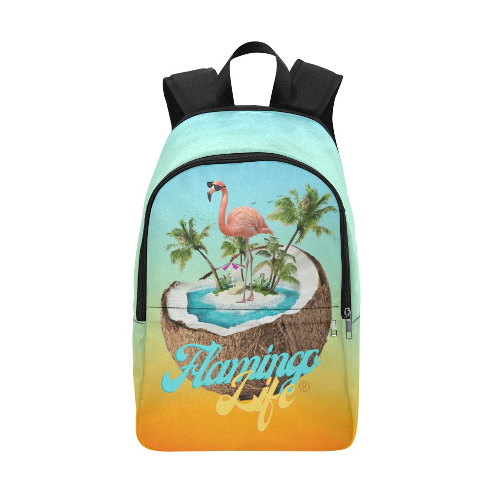 Flamingo Life® in a Coconut Backpack
