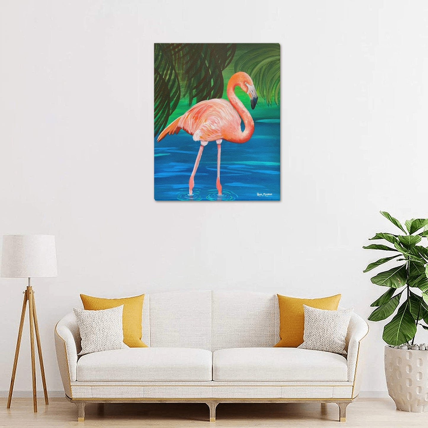 Tropical Flamingo Canvas Print