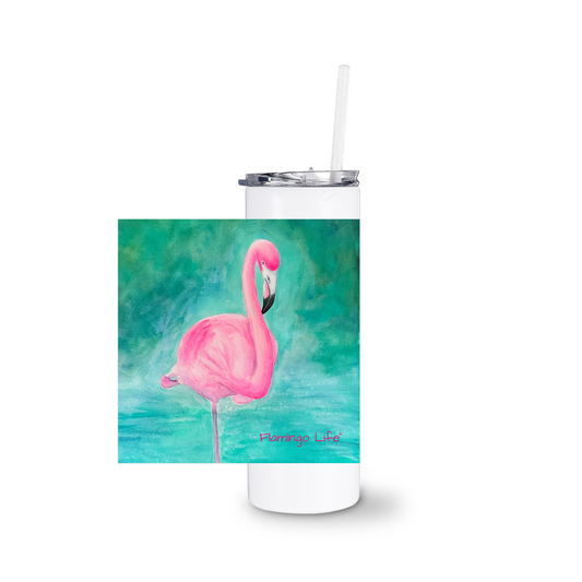 Flamingo Life® Stainless Steel Tumbler With Straw