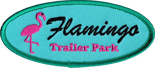 Flamingo Trailer Park Patch Badge RV Home Travel Embroidered Iron On Applique - The Flamingo Shop