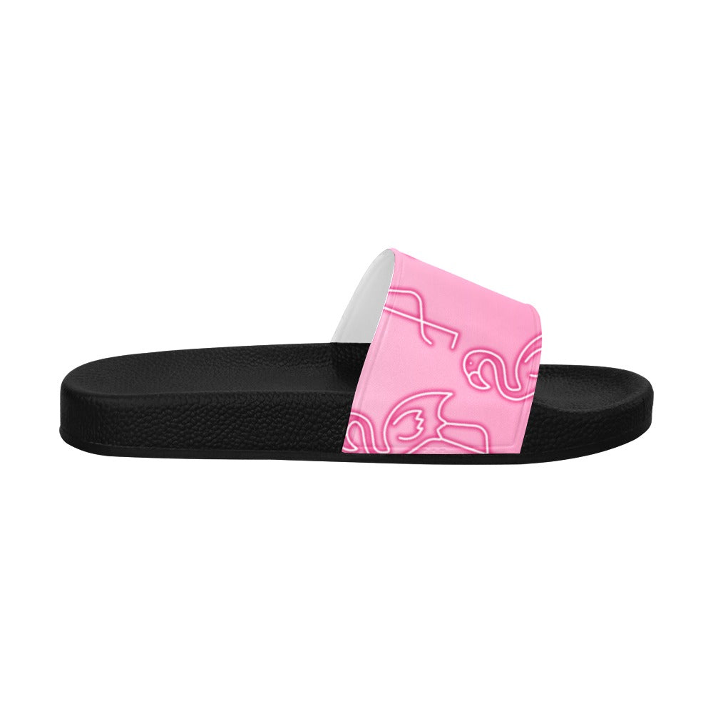 Flamingo Life® Womens Neon Slide Sandals Black Sole
