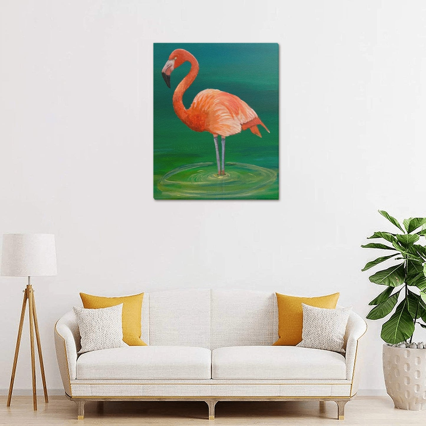 Wading Flamingo Canvas Print