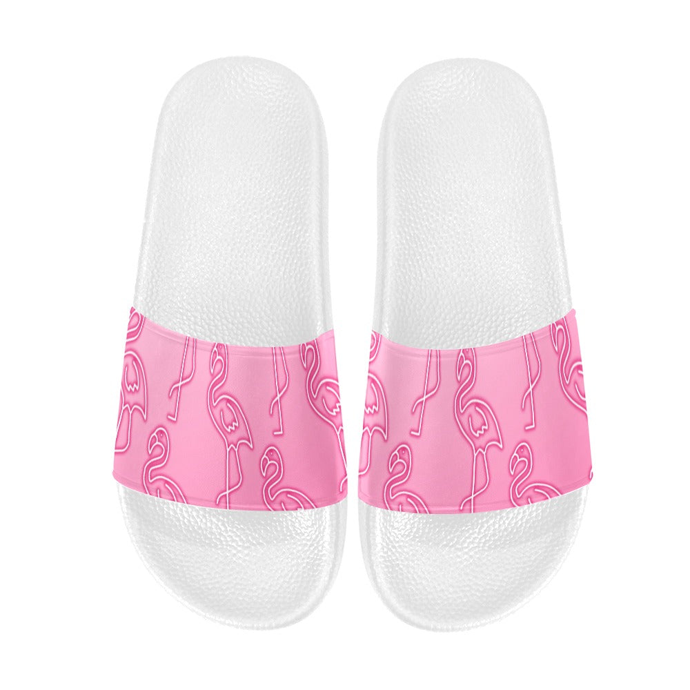 Flamingo Life® Womens Neon Slide Sandals White Sole
