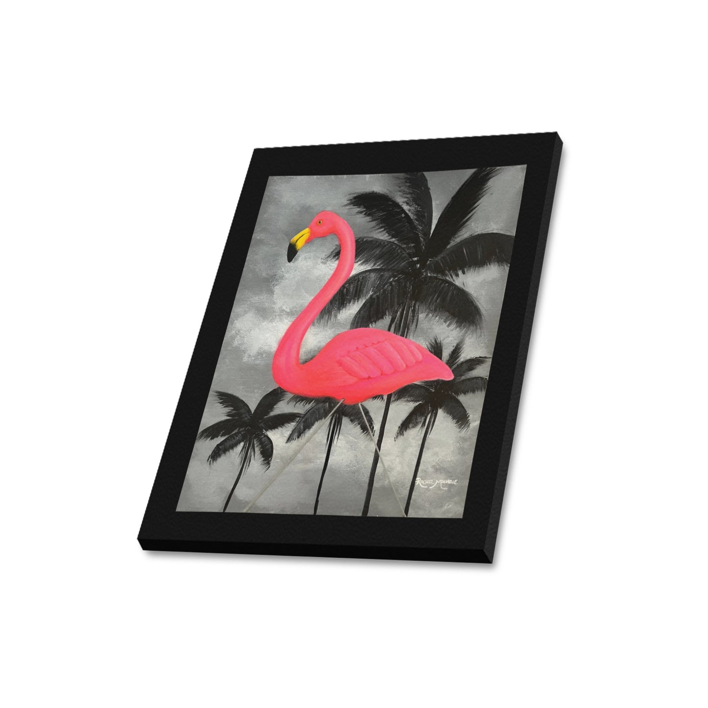 Pinky the Plastic Flamingo Canvas Print 16x20