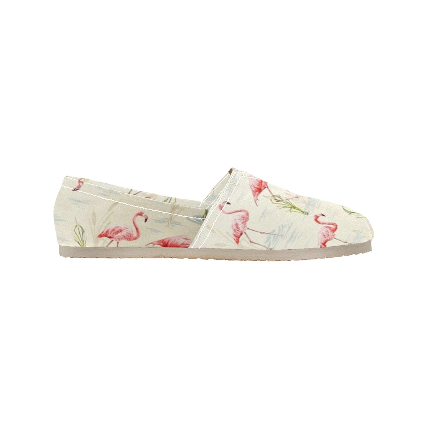 Vintage Look Flamingo Canvas Slip on Shoes
