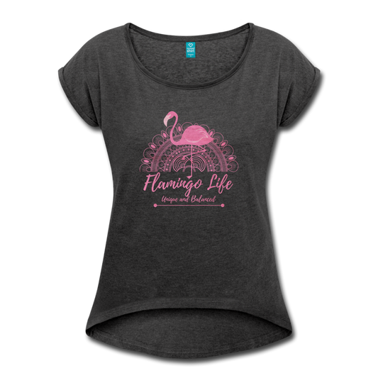 Flamingo Life Rolled Cuff Womens Tee - in 4 Colors - The Flamingo Shop