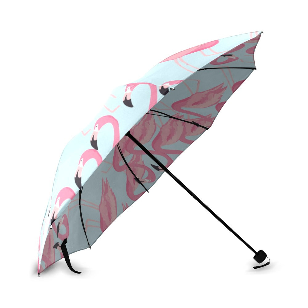 Pink and Blue Flamingo Umbrella