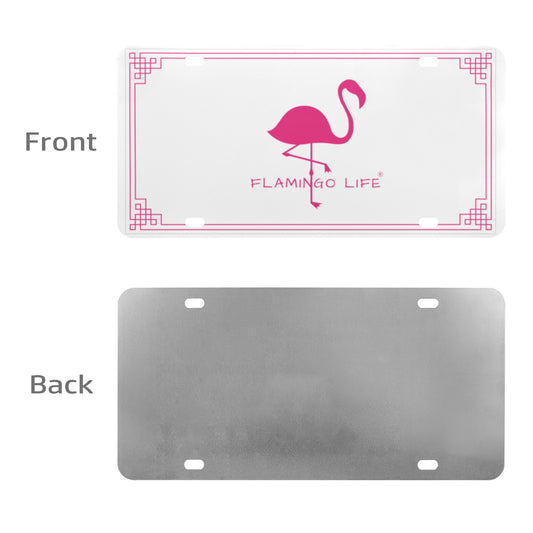 Flamingo Life® License Plate (black or white)