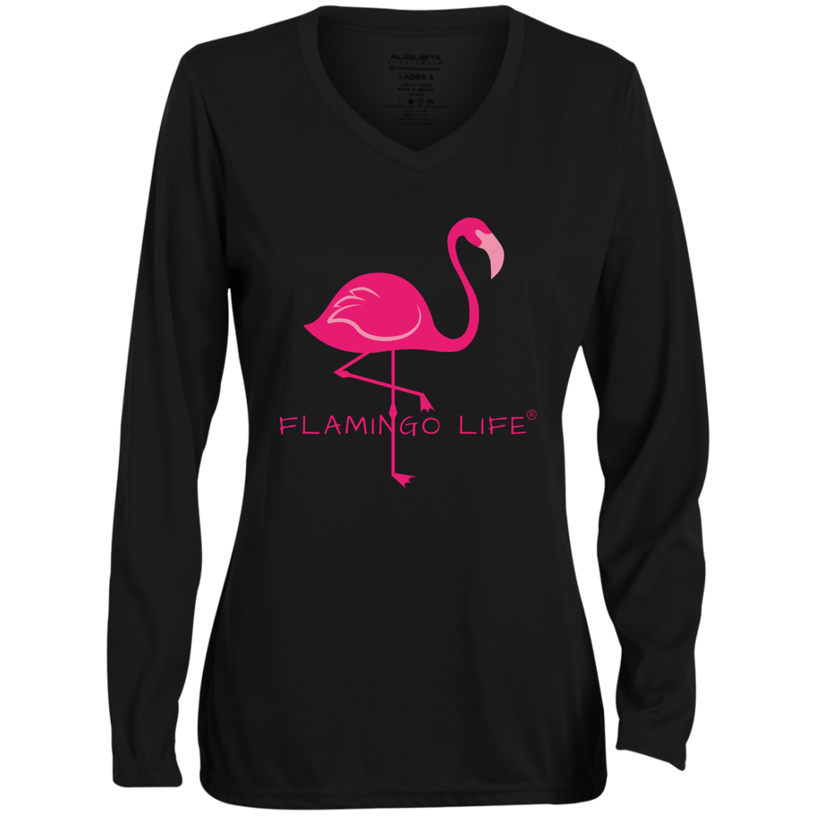Flamingo Life® Ladies' Moisture-Wicking Long Sleeve V-Neck Tees