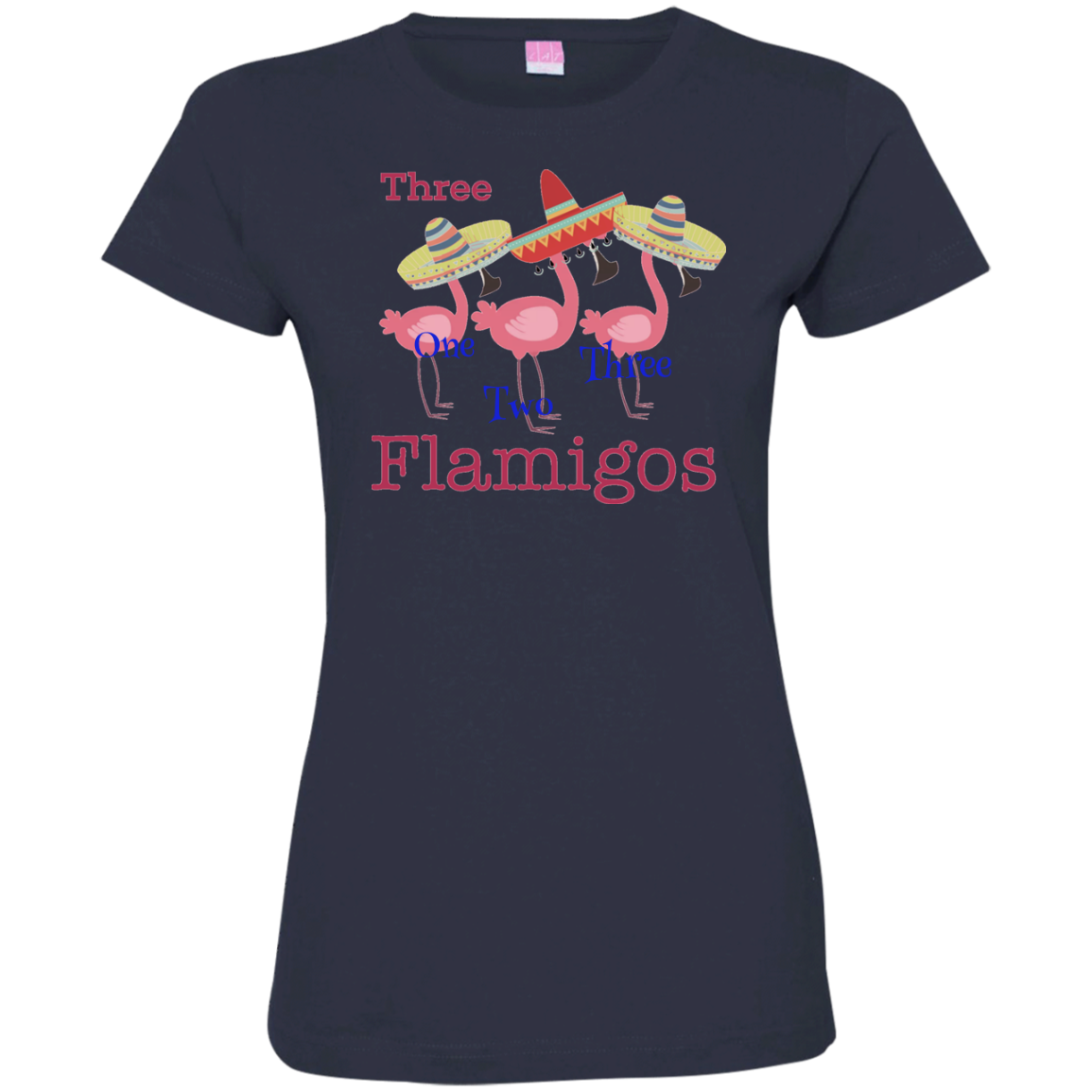 Add Custom Text - Three Names - Three Flamingos Womens T-Shirt - The Flamingo Shop