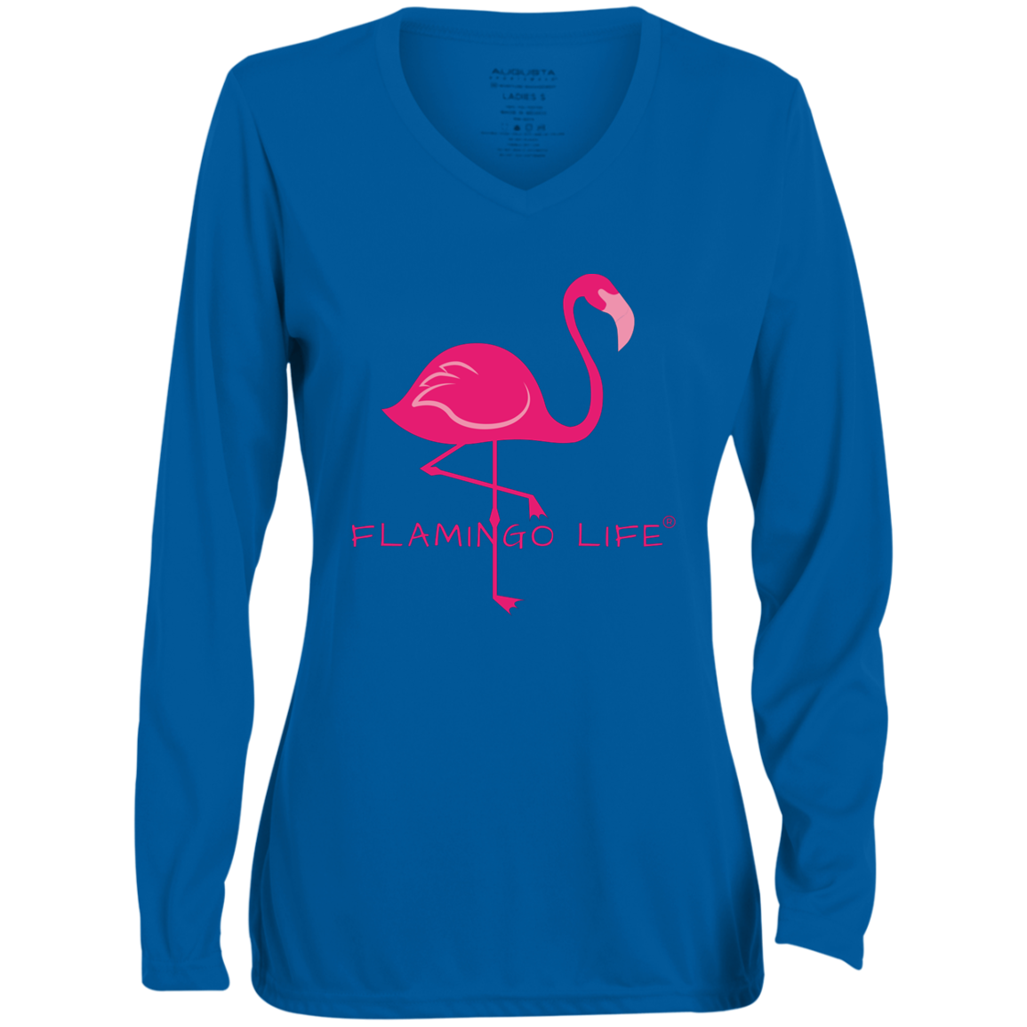 Flamingo Life® Ladies' Moisture-Wicking Long Sleeve V-Neck Tees
