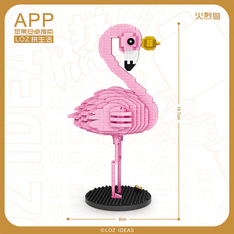 Flamingo Figurine Building Blocks Model - The Flamingo Shop