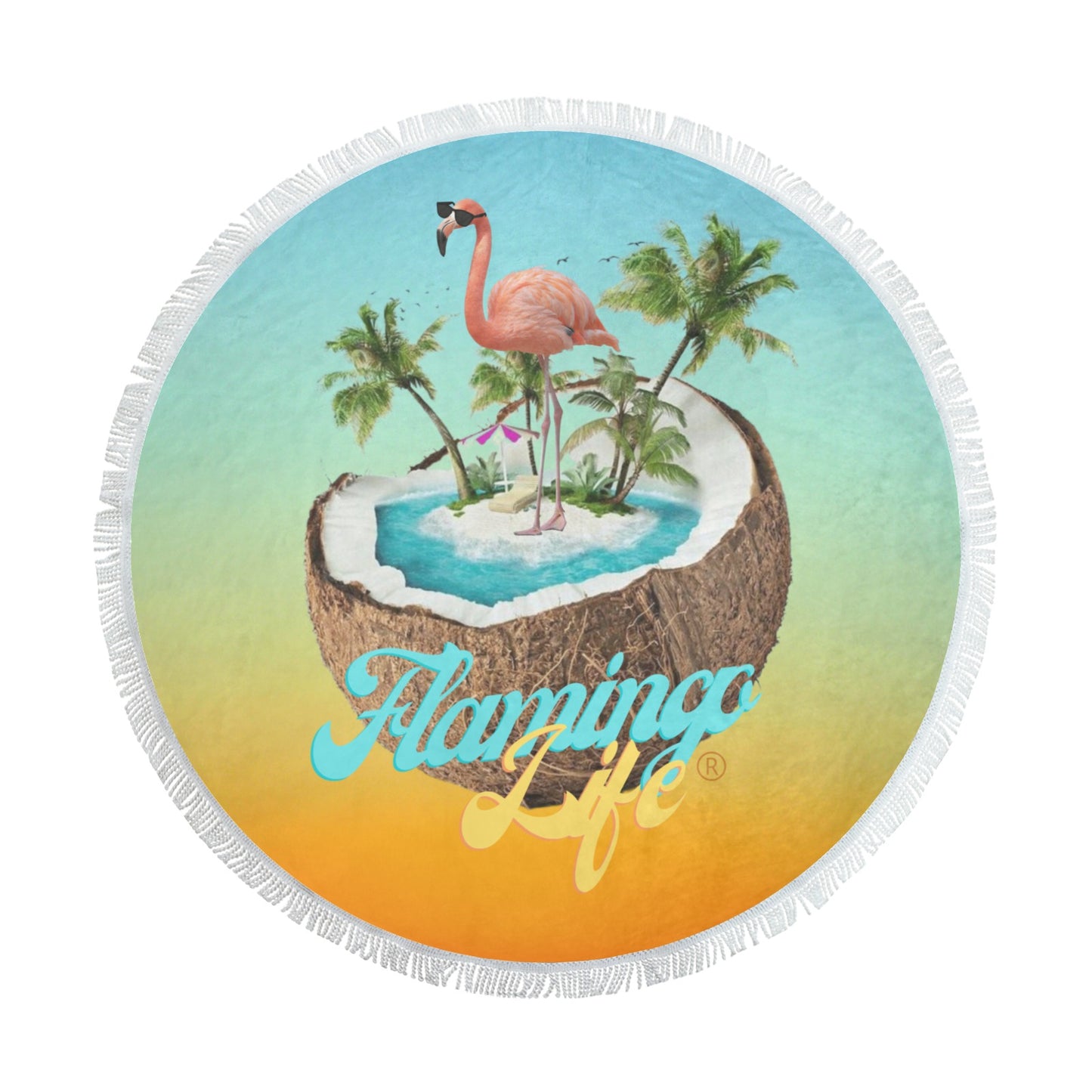 Flamingo Life® Circular Beach Shawl Towel 59"x 59"