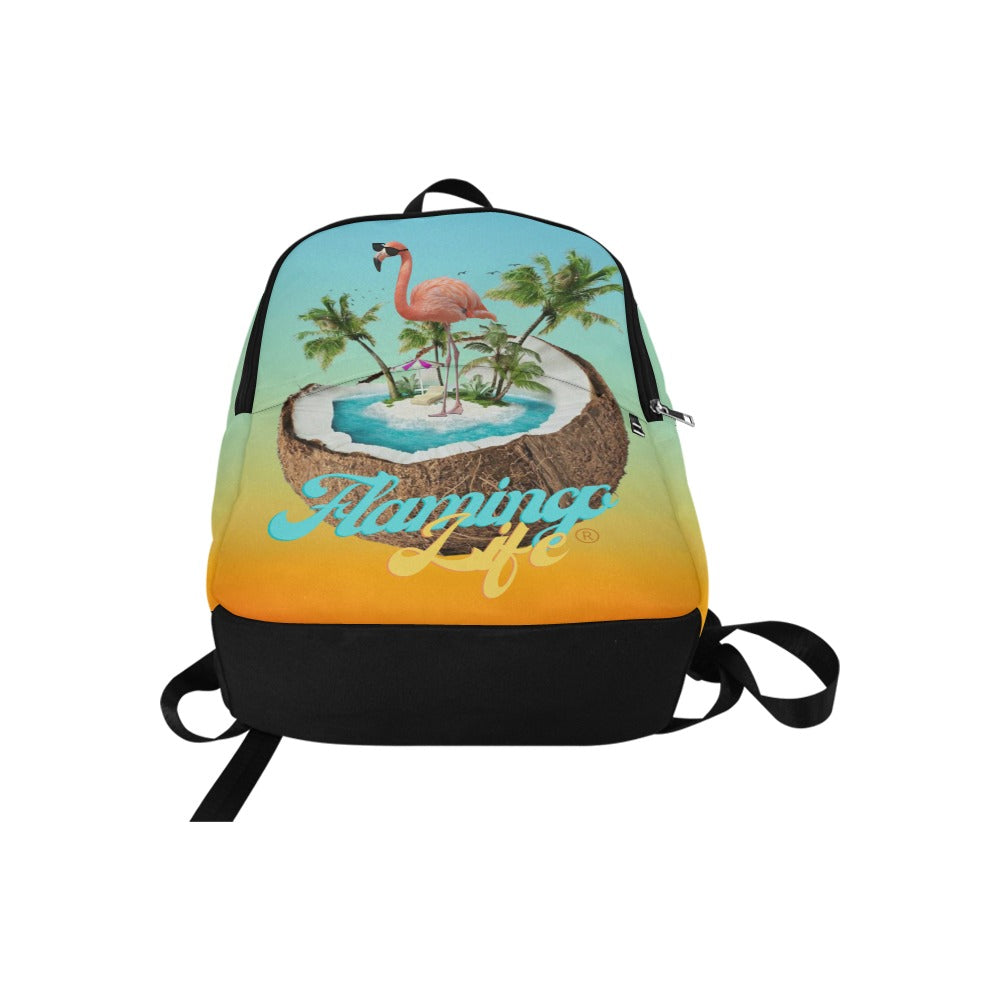 Flamingo Life® in a Coconut Backpack