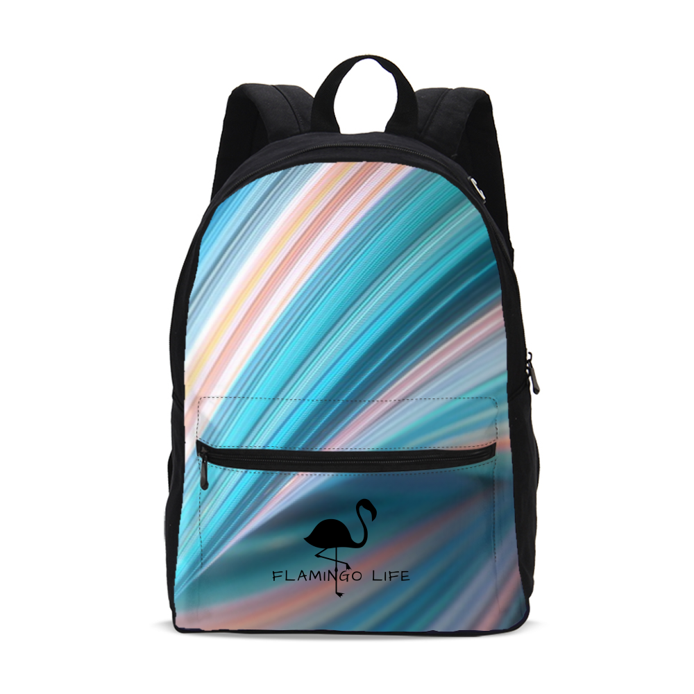 Flamingo Life Rainbow Swirl Small Canvas Backpack - The Flamingo Shop