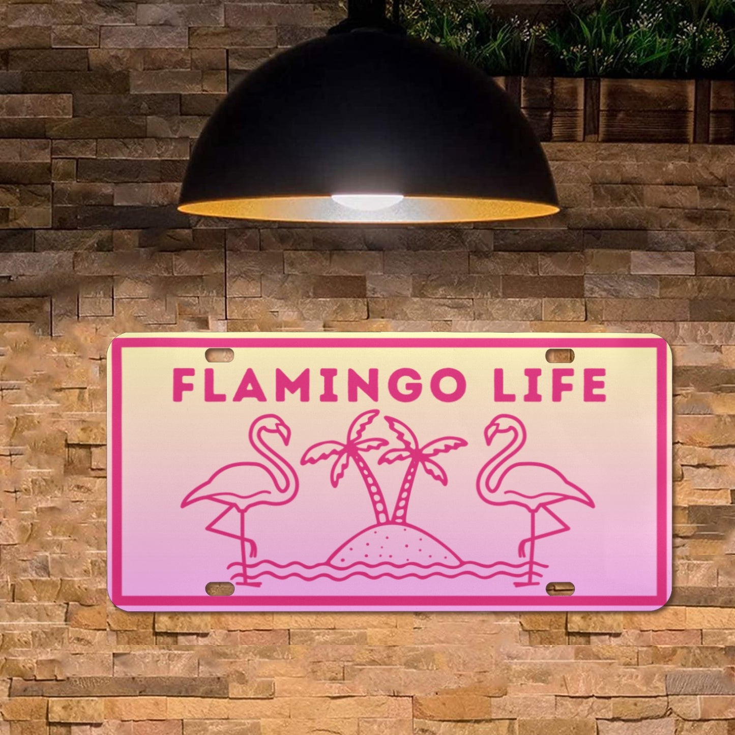 Flamingo Life® Tropical License Plate
