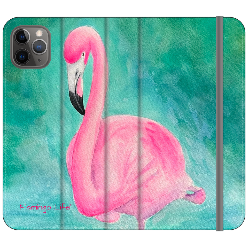 Morning Glory Flamingo Folio Wallet Phone Cases