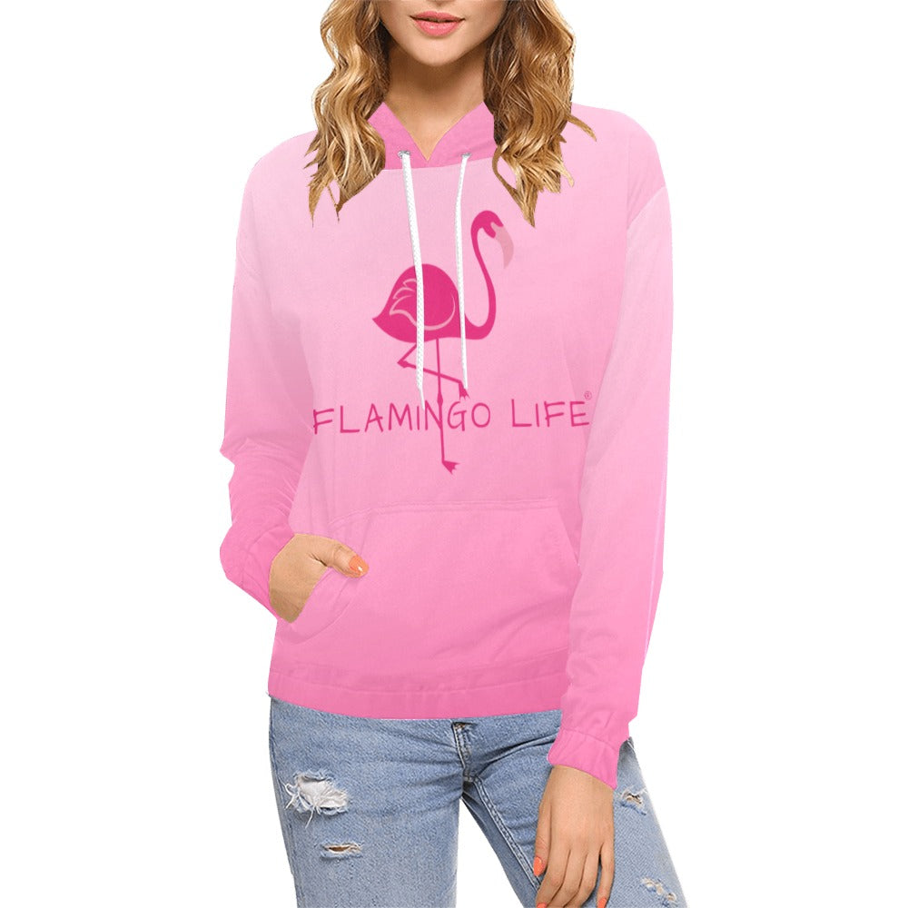Flamingo Life® Womens Ombre Pink Hoodie