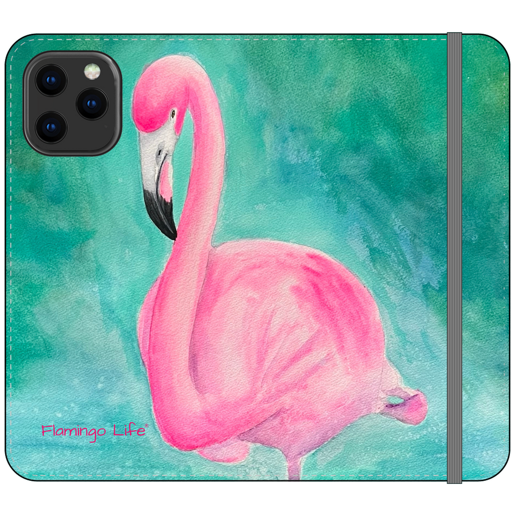 Morning Glory Flamingo Folio Wallet Phone Cases