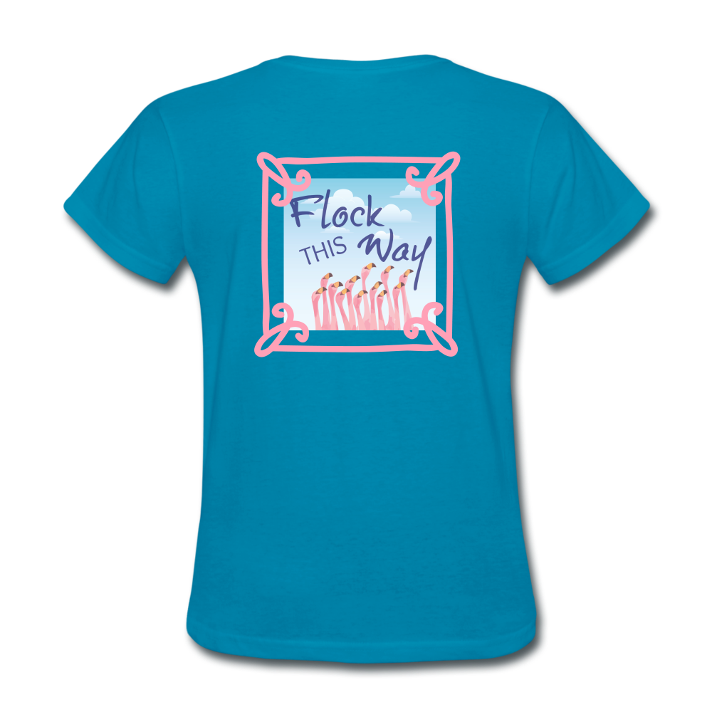 Flock This Way Flamingo Womens T-shirt - The Flamingo Shop