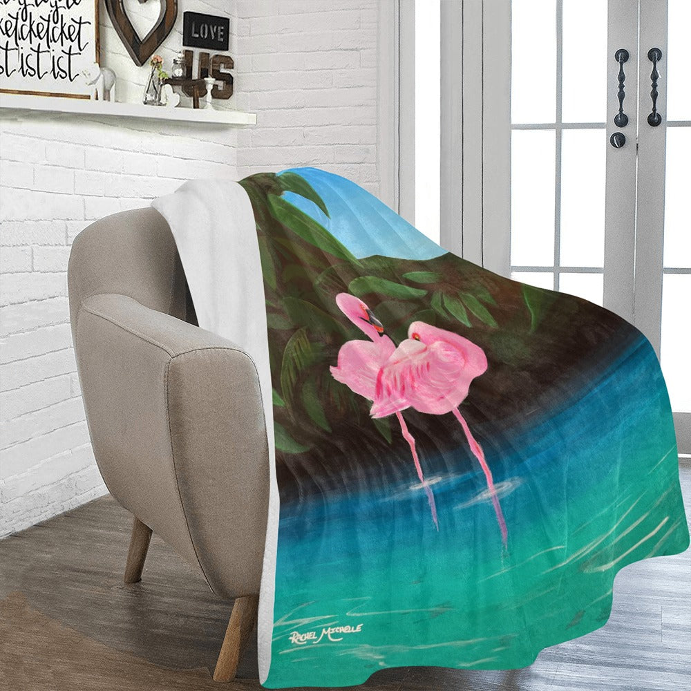 Flamingo Lagoon Fleece Blanket