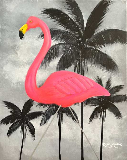 Pinky the Plastic Flamingo Print 8x10 by Rachel Michelle