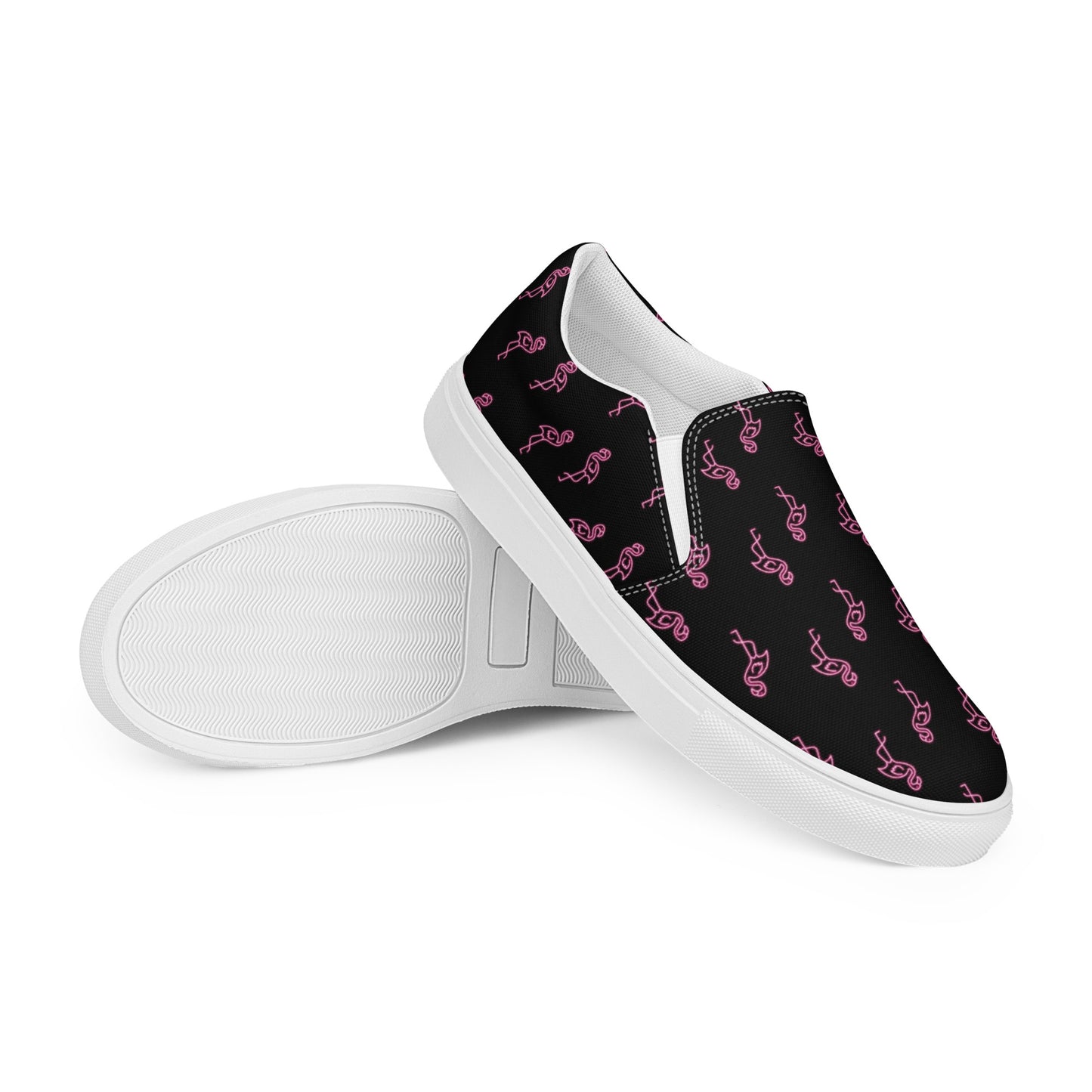 Flamingo Life® Neon Flamingo Men’s slip-on canvas shoes