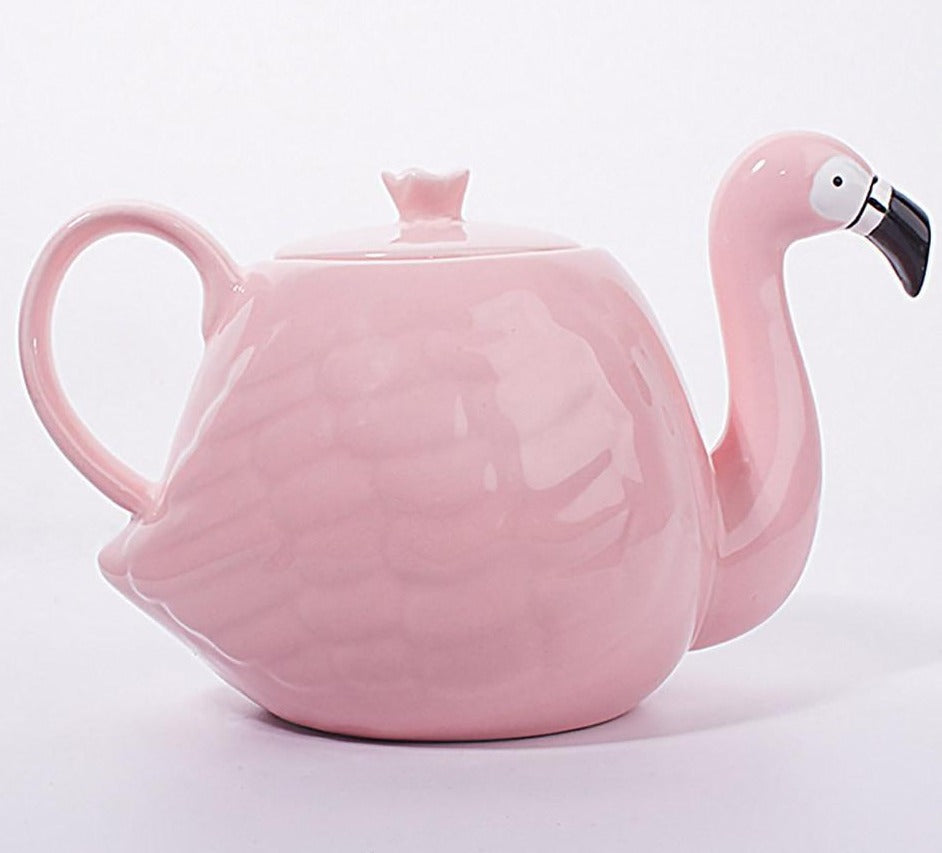 Flamingo Ceramic Teapot