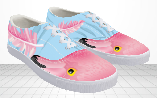 Flamingo Life Feathered Sneakers Lace Up Mens and Womens Canvas Shoe - The Flamingo Shop